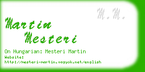 martin mesteri business card